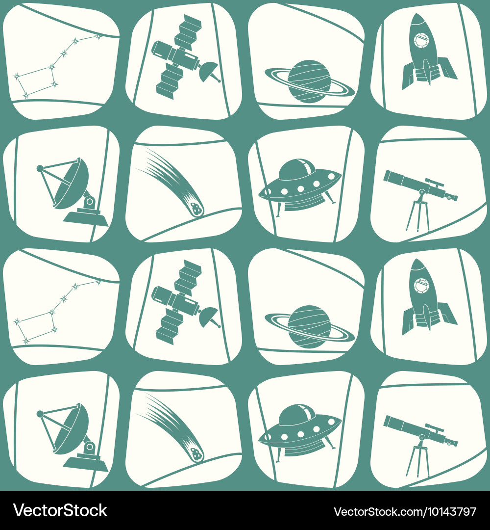 Seamless pattern with astronomy and space icons Vector Image