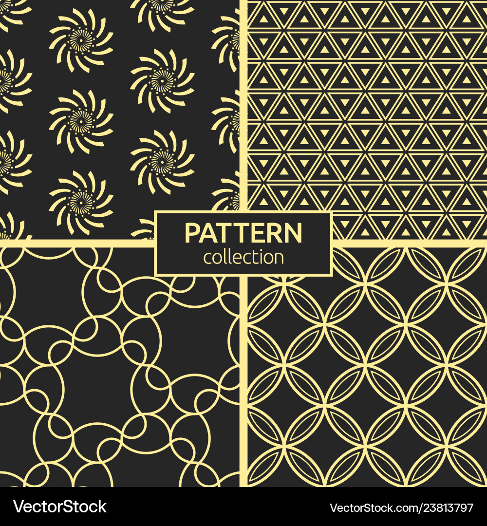 Set of four seamless patterns vector image