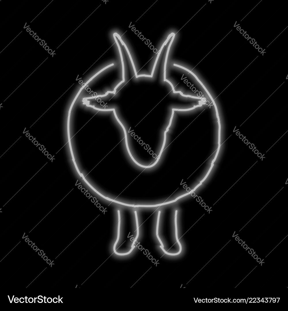 Sheep neon sign bright glowing symbol on a black Vector Image