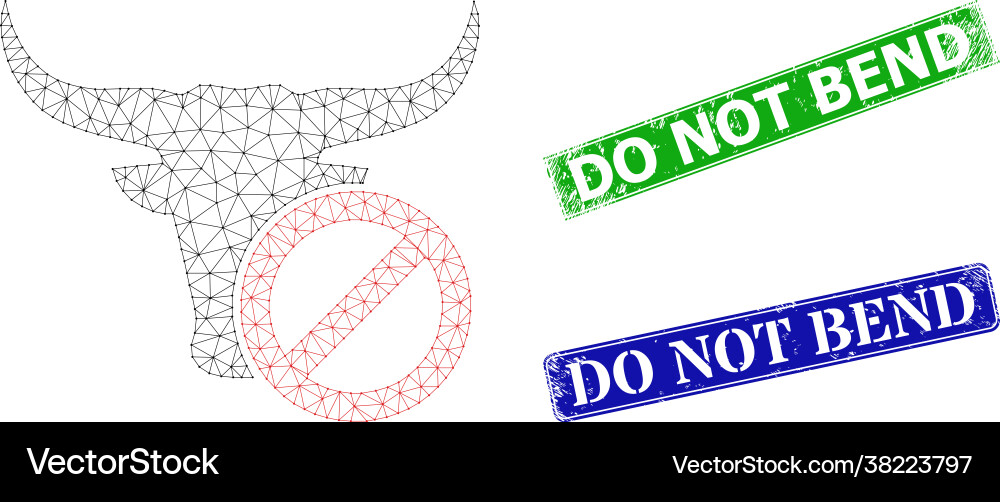 Textured do not bend stamp imitations and triangle Textured do not bend stamp imitations and triangle vector image
