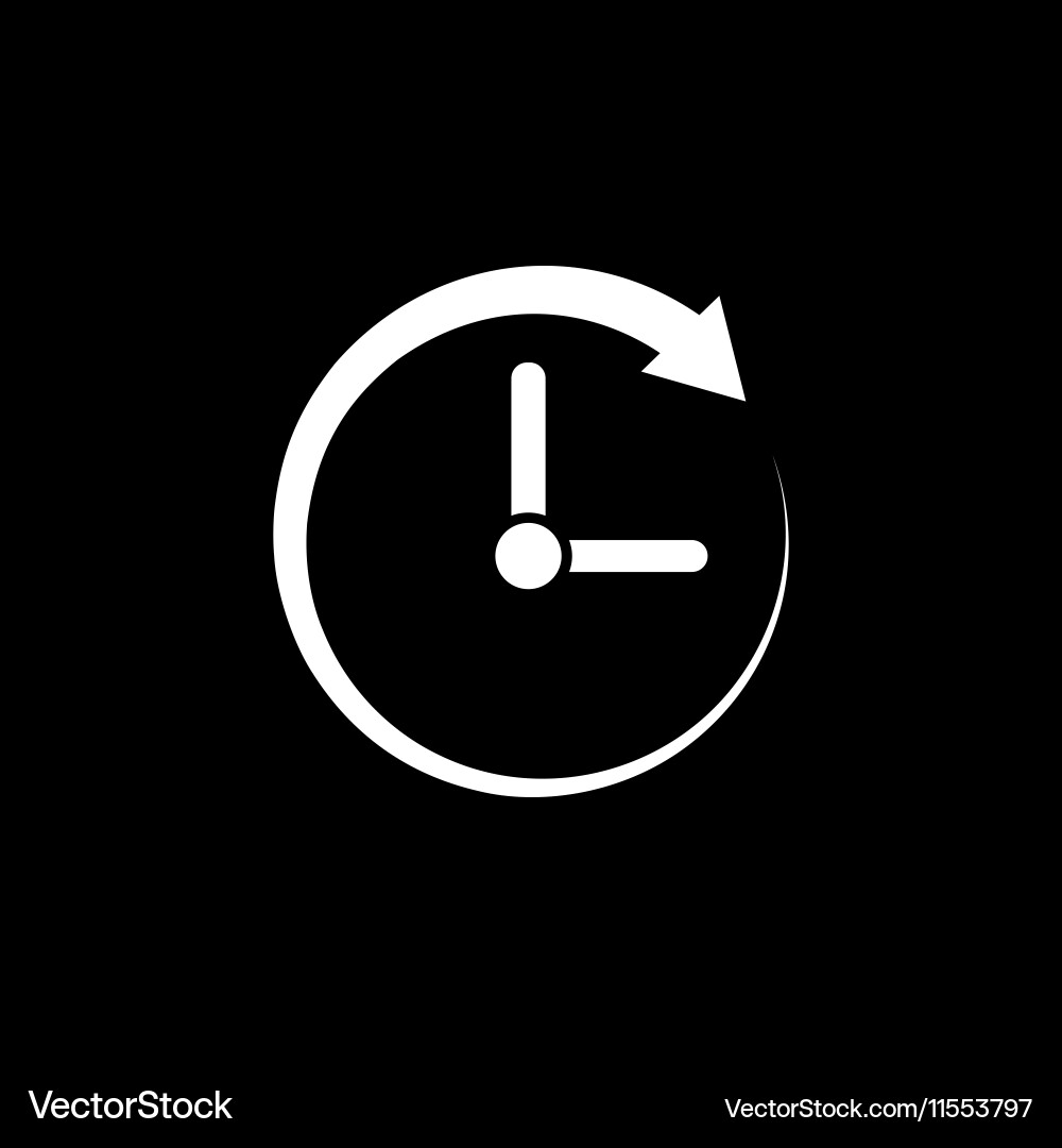 Time clock icon and watch timer vector image