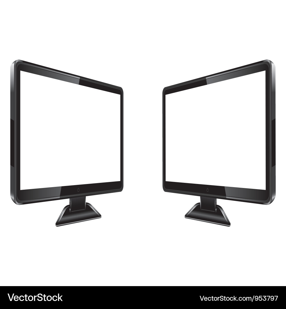 Two Monitors Displaying Projection vector image