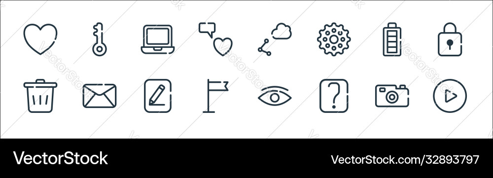 Ui master line icons linear set quality Ui master line icons linear set quality vector image