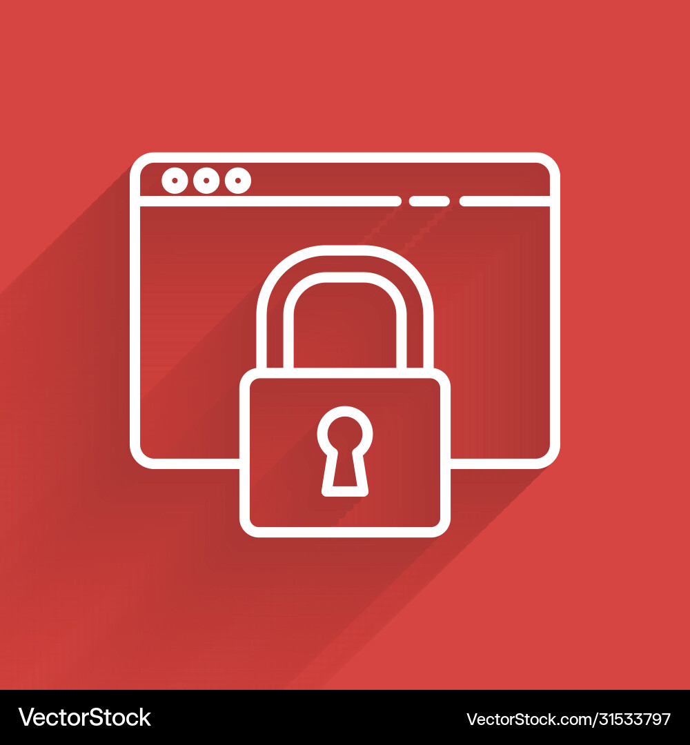 White line secure your site with https ssl icon White line secure your site with https ssl icon vector image