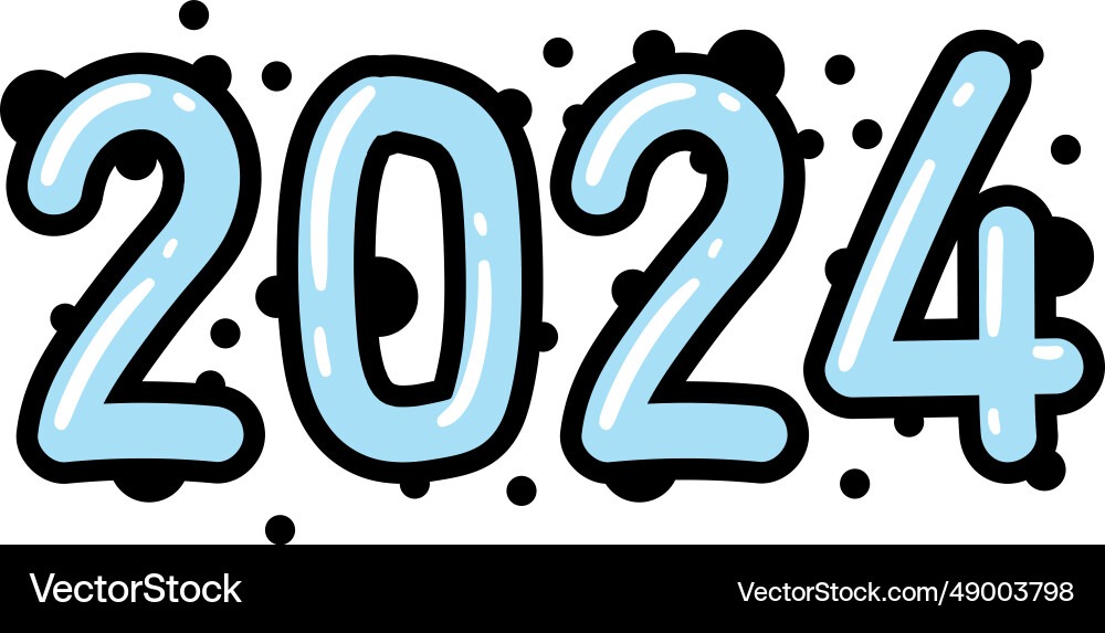 2024 number bubbles isolated Vector Image