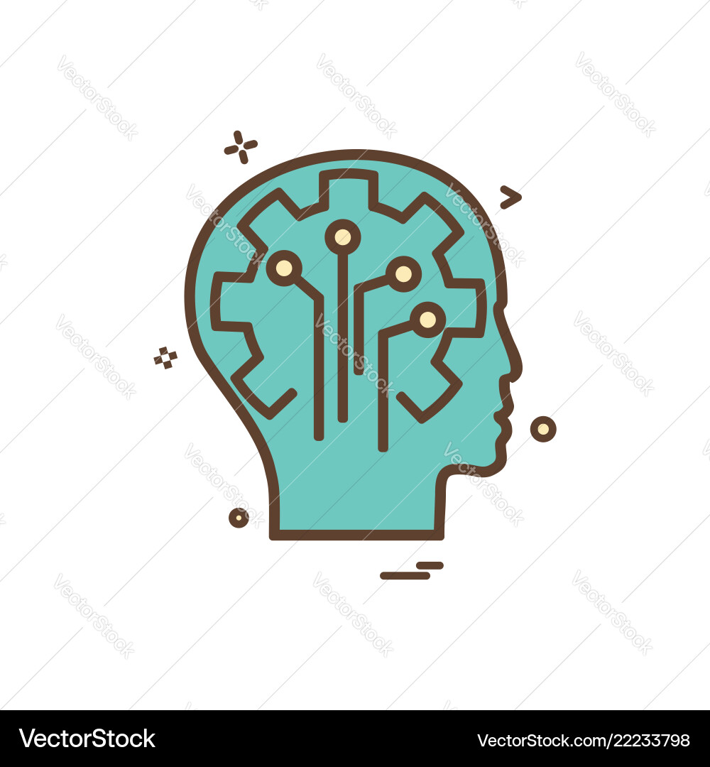 Artificial brain circuit intelligence icon design vector image