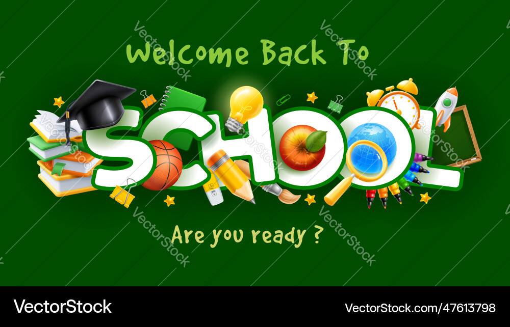 Back to school card template Back to school card template vector image