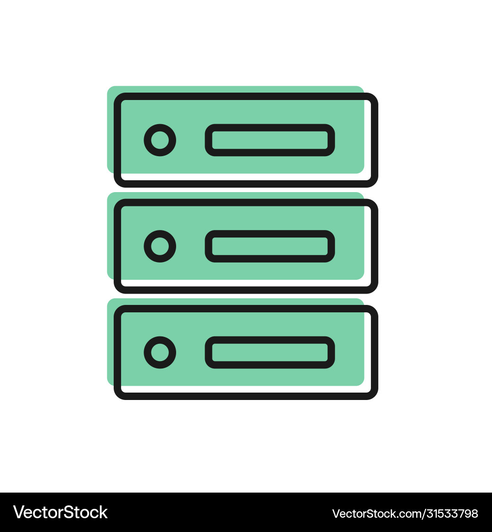 Black Line Server Daten Web Hosting-Symbol isoliert Black Line Server Daten Web Hosting-Symbol isoliert vektorbild