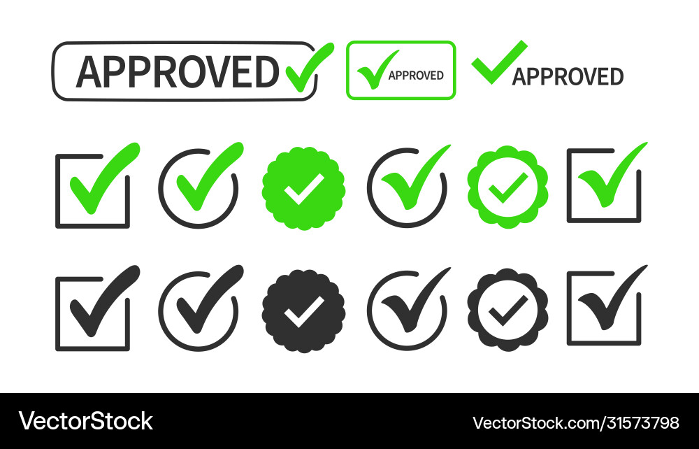 Checkmark or tick mark collection set Checkmark or tick mark collection set vector image