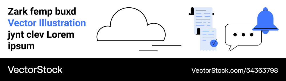 Cloud storage and notification elements Vector Image