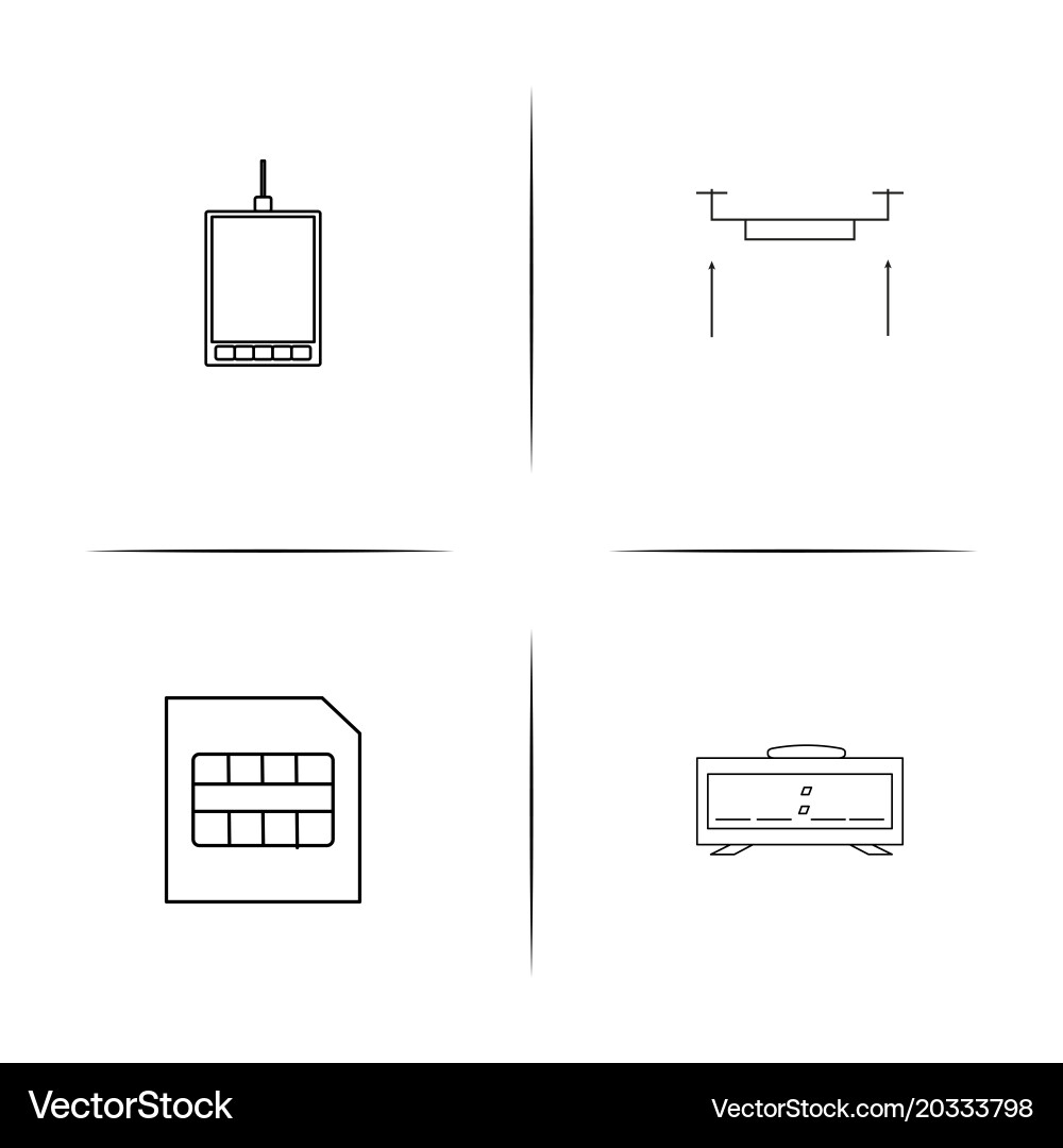 Devices simple linear icon setsimple outline icons vector image