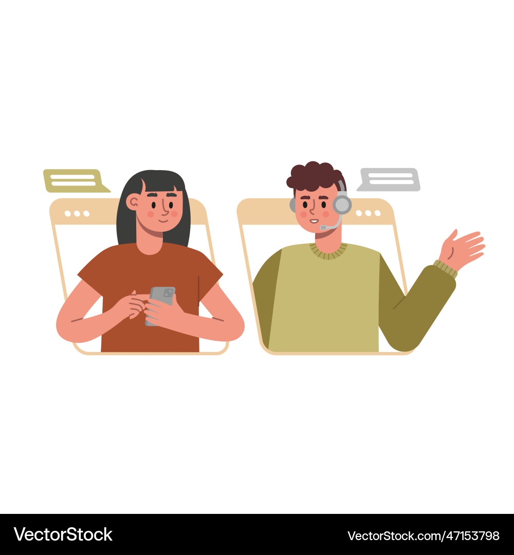 Dialogue between operator and user communication Dialogue between operator and user communication Vector Image