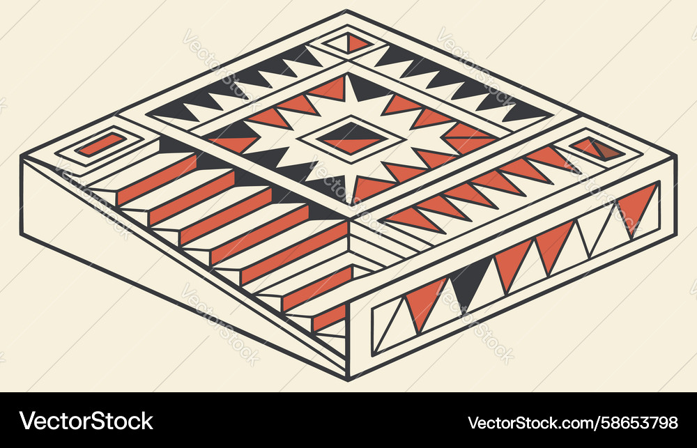 Dynamic geometric abstract pattern in earth tones Vector Image