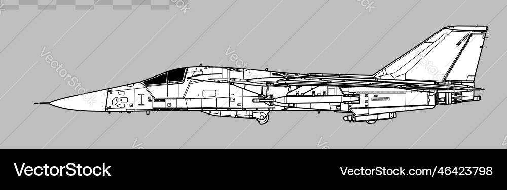 F-111F Aardvark mit GBU-28 Bombe Vektorbild
