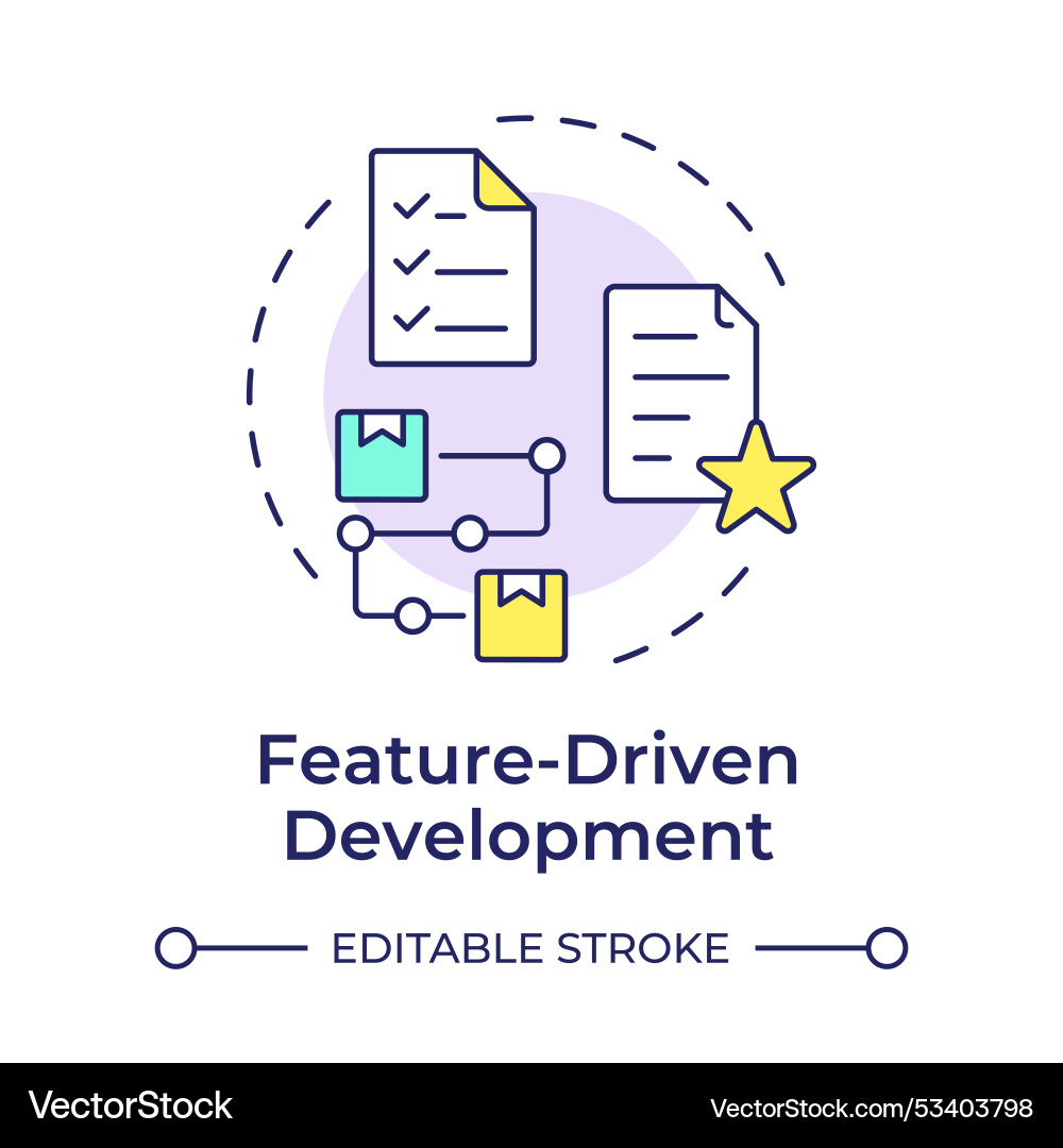 Feature-driven development multi color concept Feature-driven development multi color concept vector image
