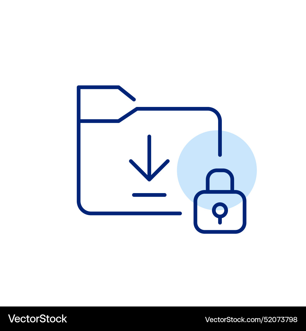 File folder download arrow and lock secure File folder download arrow and lock secure vector image
