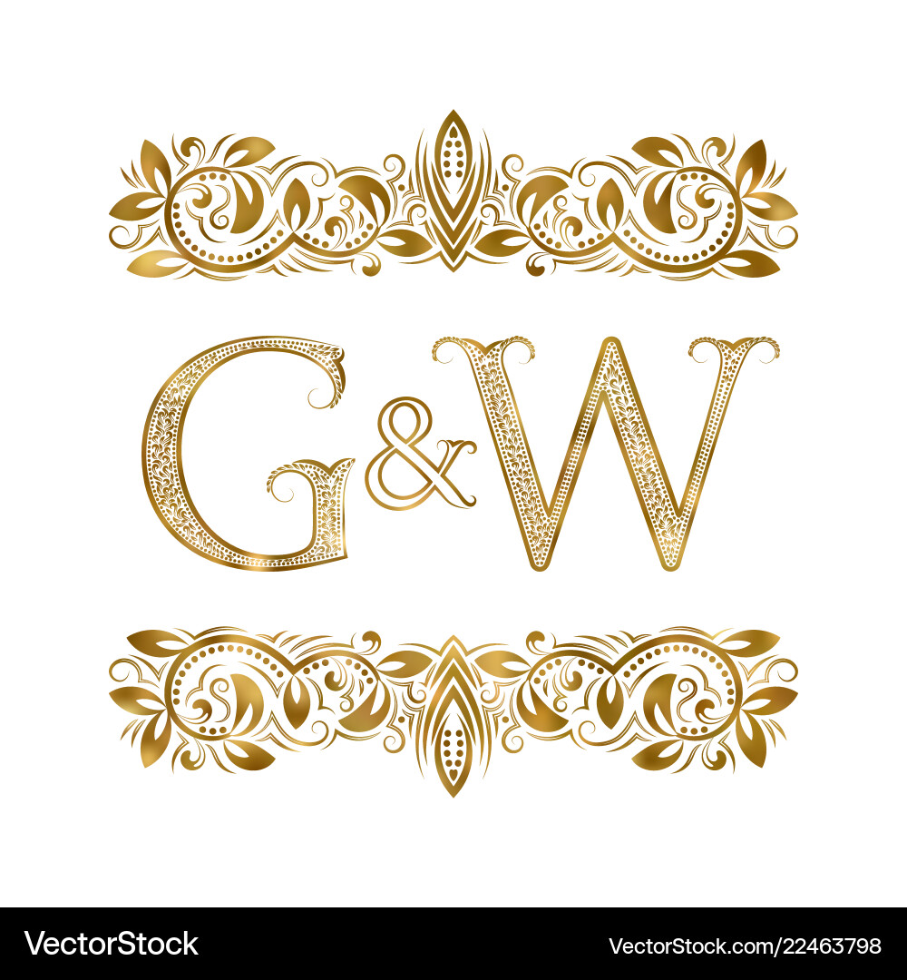 G and w vintage initials logo symbol G and w vintage initials logo symbol vector image
