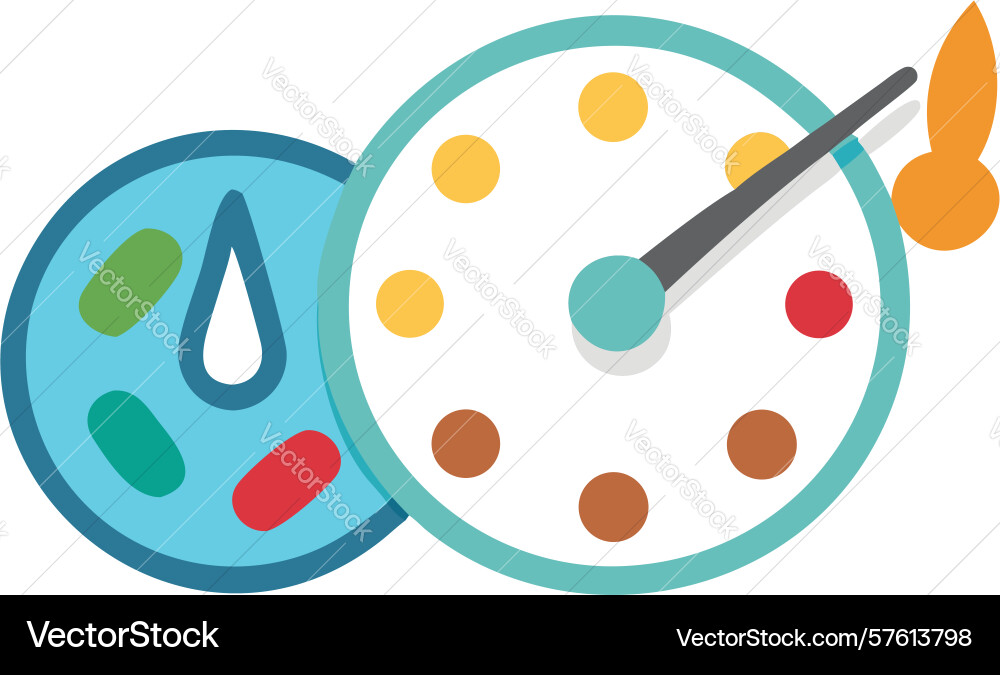 Gradient clock with colorful elements design vector image