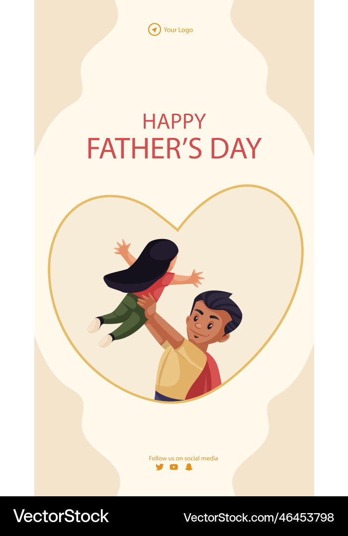 Happy fathers day portrait template Happy fathers day portrait template vector image