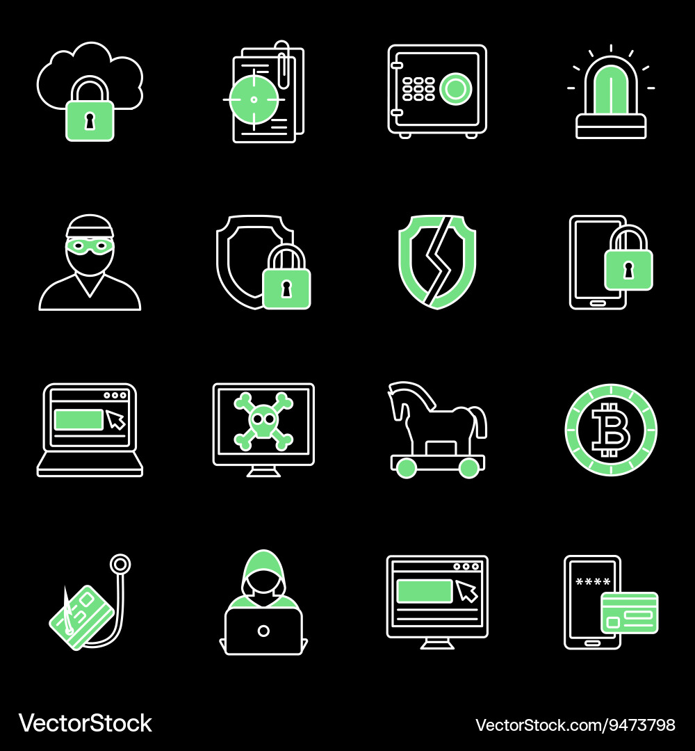 Internet security icon set Vector Image
