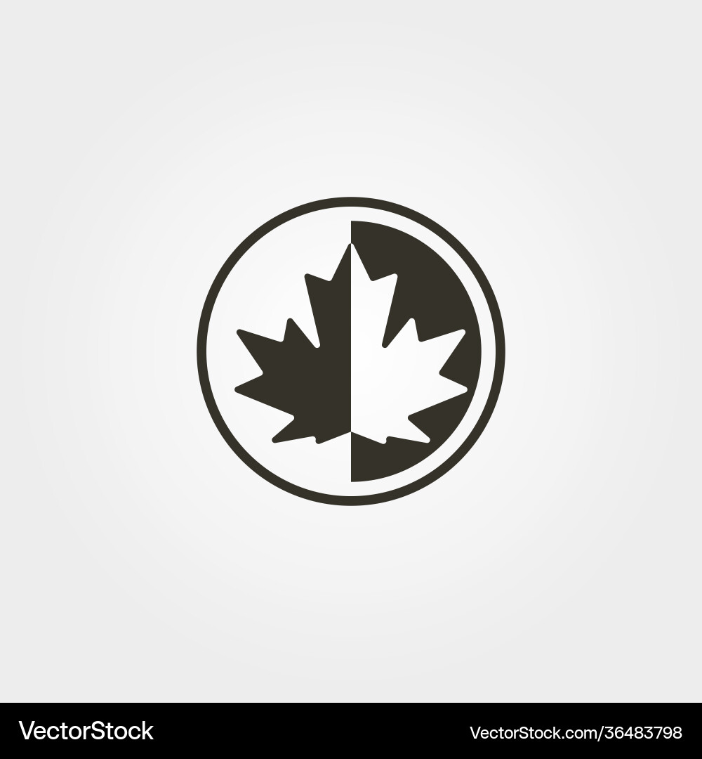 Maple leaf icon logo canadian silhouette design