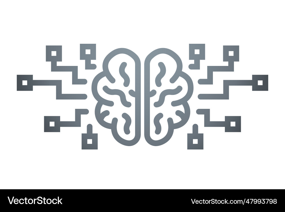 Microchip brain artificial intelligence image Microchip brain artificial intelligence image Vector Image