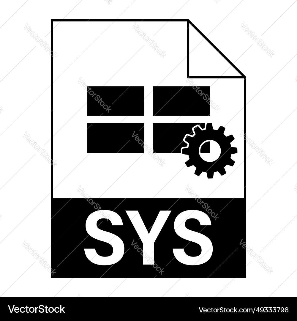 Modern flat design of sys file icon for web Modern flat design of sys file icon for web vector image