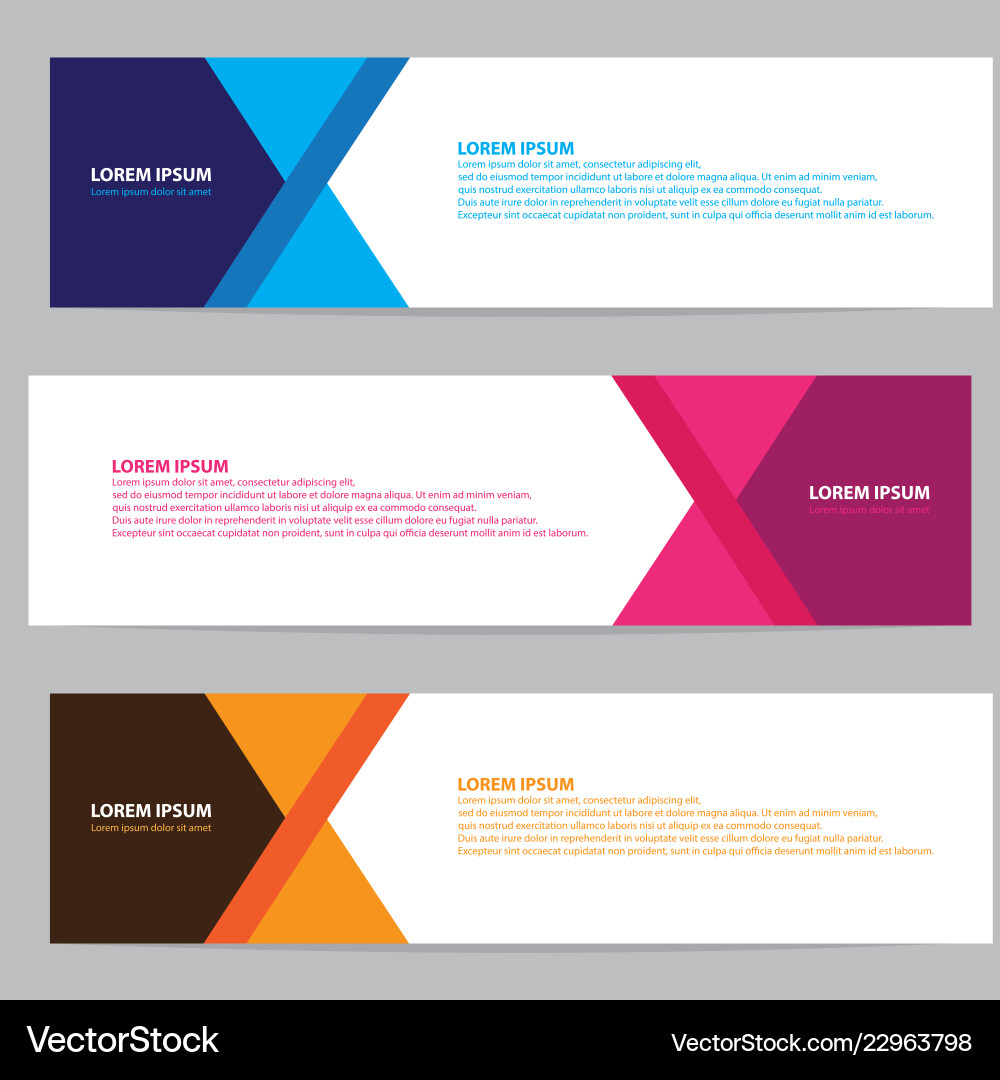 Modern Horizontal Banner Set - Creative Templates Vector Image