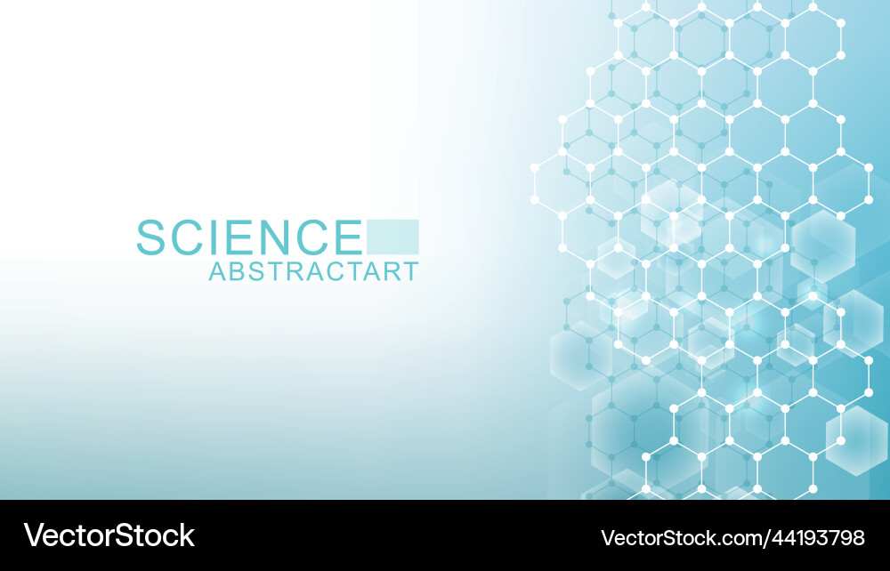 Modern science background with lines dots vector image