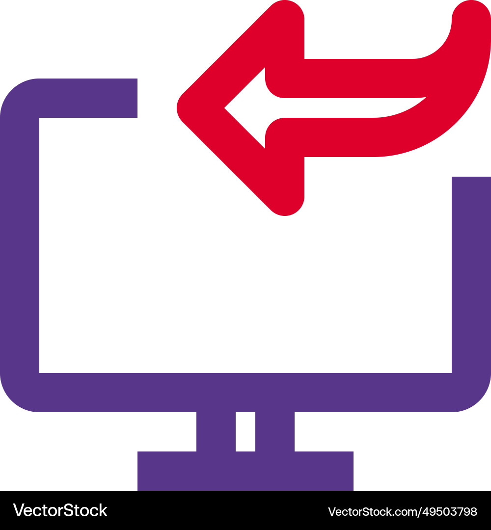 Monitor responds to inputs or user commands vector image