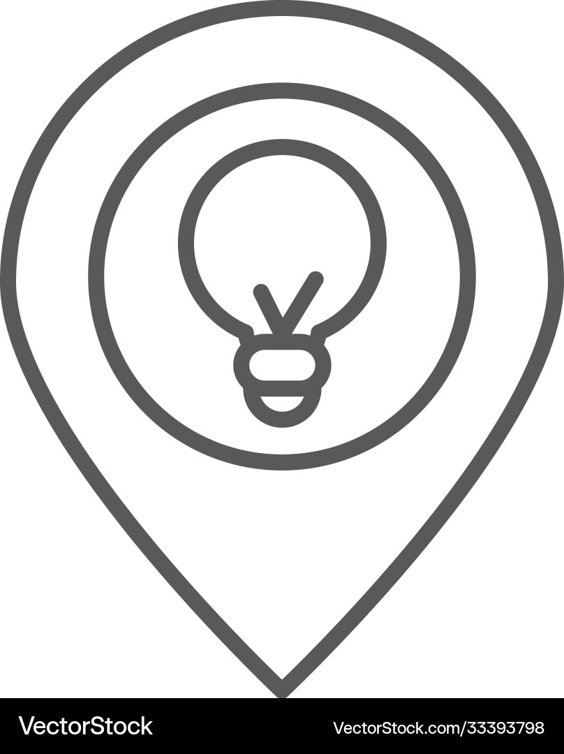 Navigation pointer bulb creativity idea line icon Vector Image