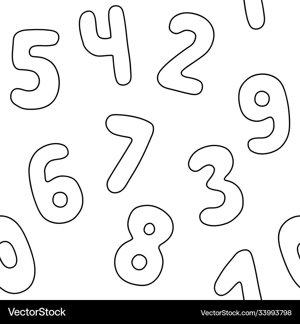 Number Outline Pattern vector image