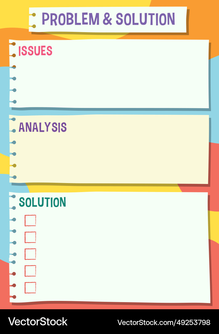 Problem und Lösung Dashboard Design Template Vektorbild
