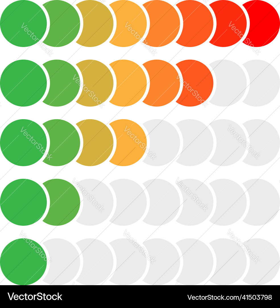 Progress bar steps phases level indicator Progress bar steps phases level indicator Vector Image