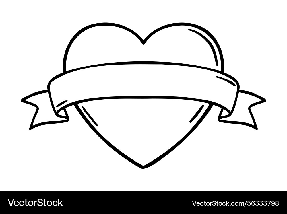 Simple heart with an empty place for writing vector image