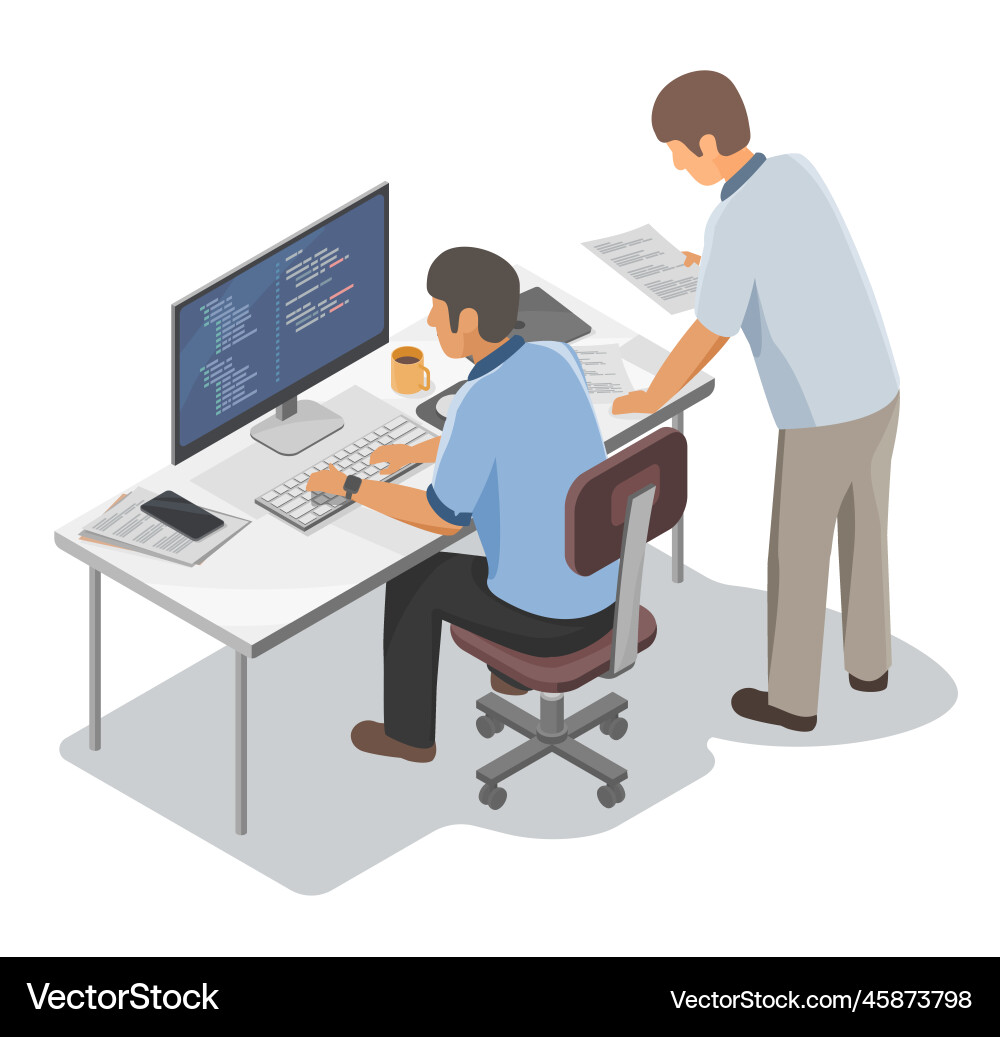 Software engineer and programer run test project Software engineer and programer run test project vector image