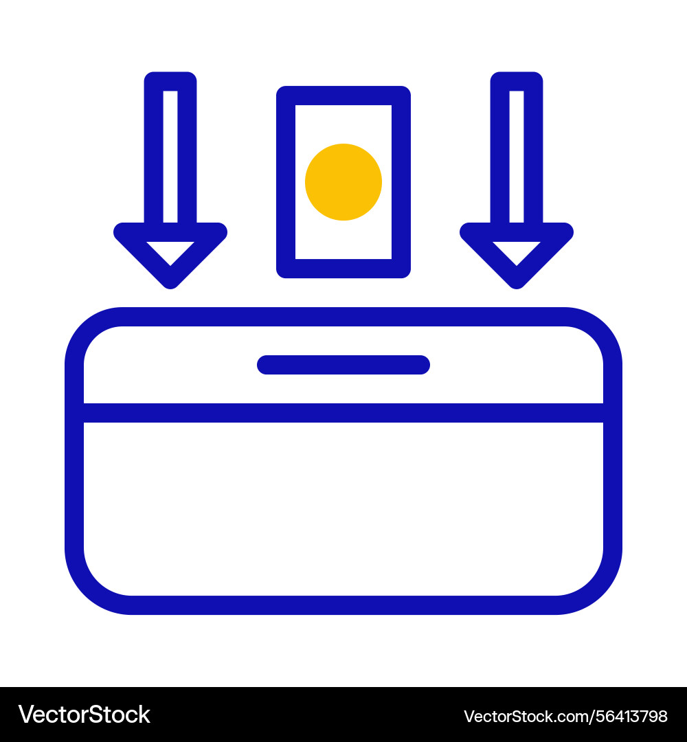 Symbolic representation of depositing an object Symbolic representation of depositing an object Vector Image