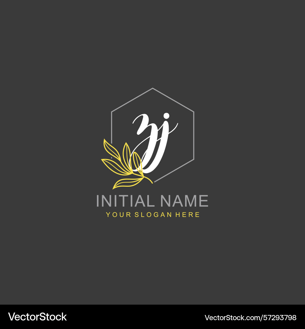 Zj initial logo templates with botanical elements Zj initial logo templates with botanical elements vector image