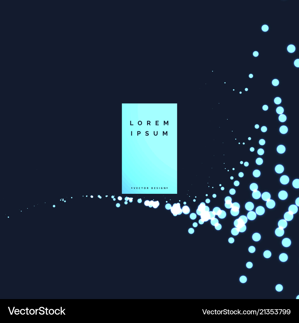 Blue dots particle on dark background vector image
