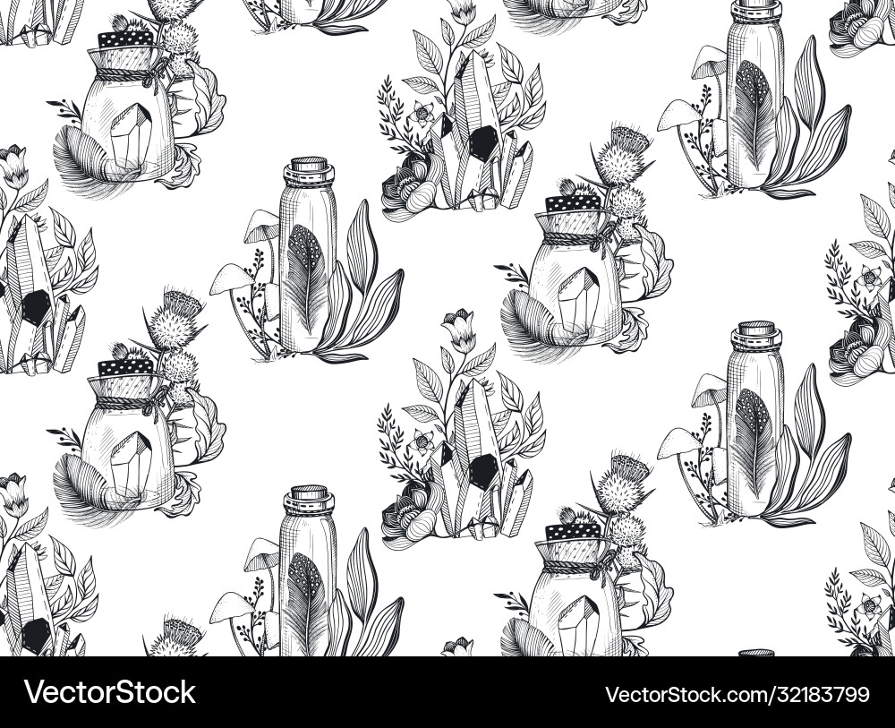 Collection mystical magic boho elements Collection mystical magic boho elements vector image