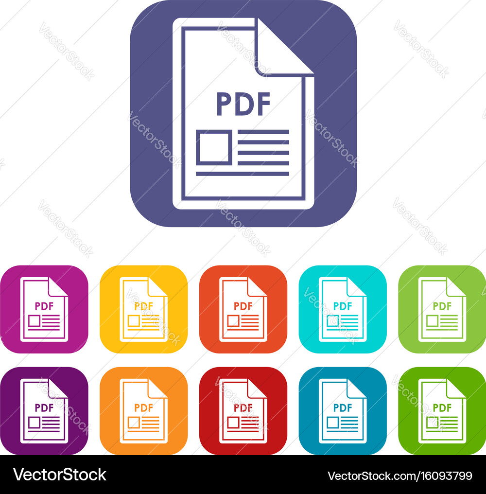 File pdf icons set Vector Image