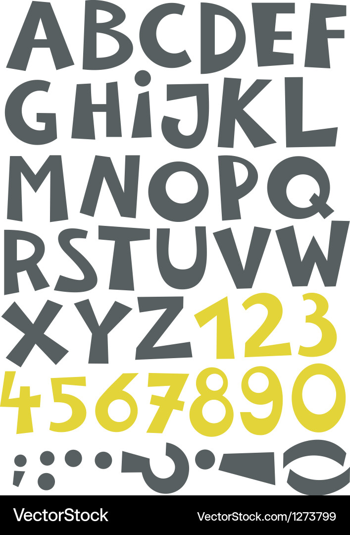 Font Collection: Letters and Numbers vector image