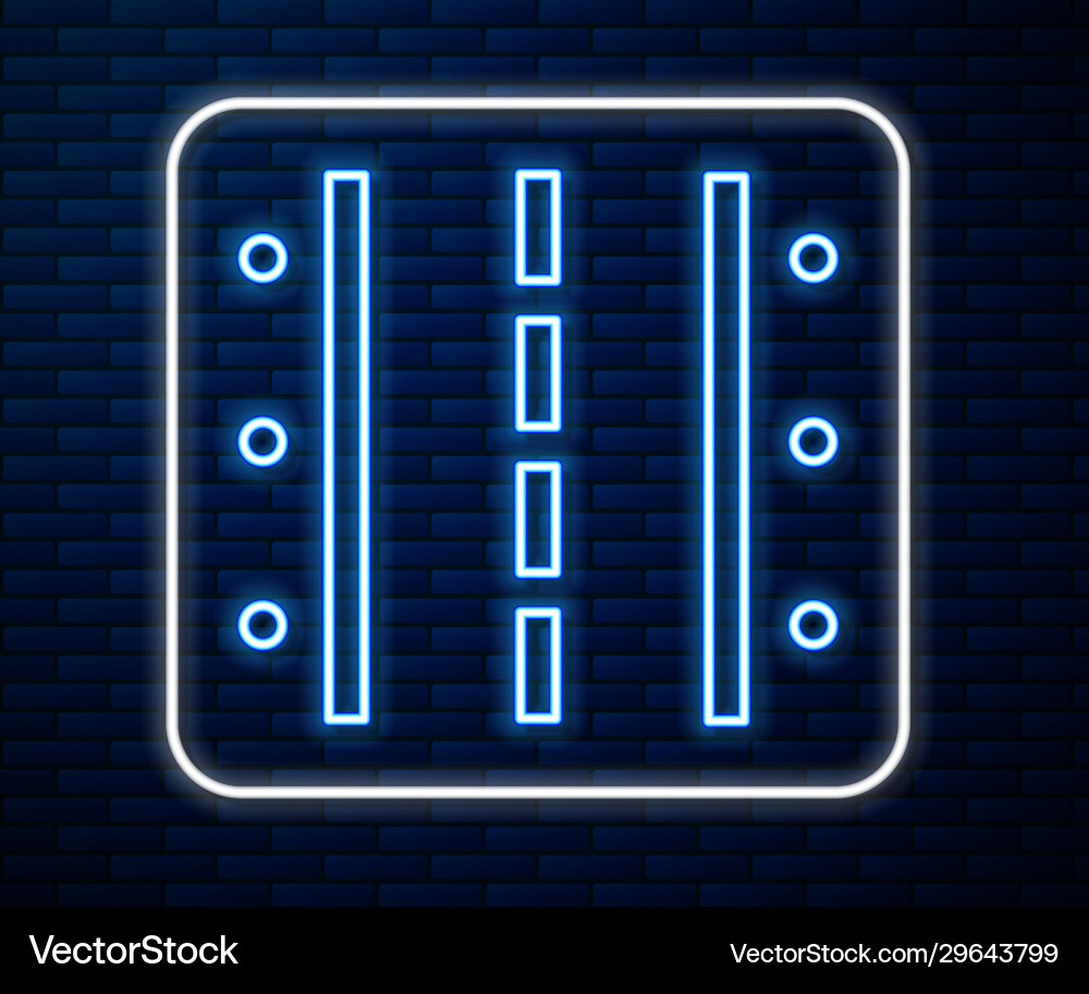 Glowing neon line airport runway for taking off Glowing neon line airport runway for taking off vector image