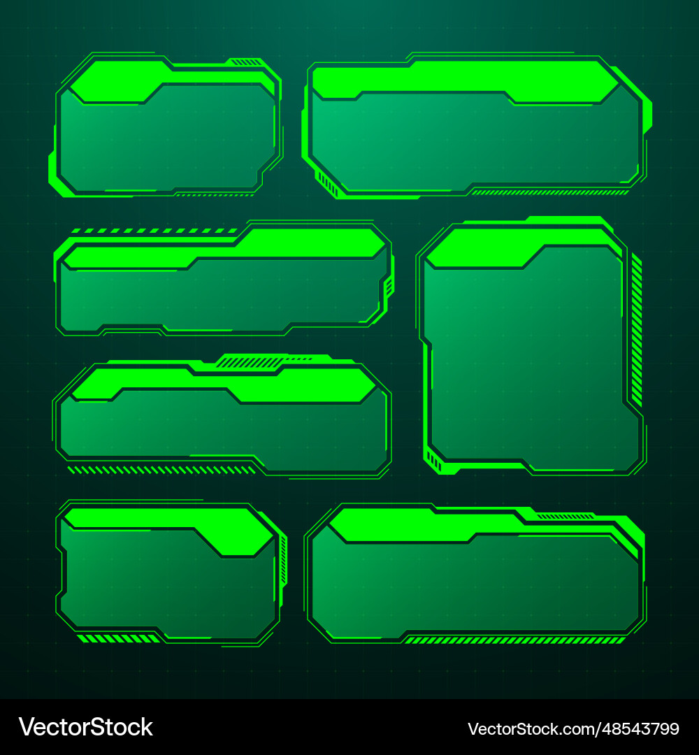 Green futuristic hud ui elements sci-fi user Green futuristic hud ui elements sci-fi user vector image