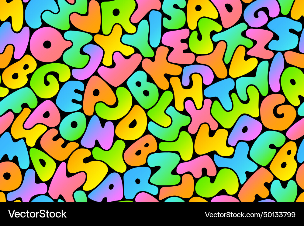 Hand gezogen nahtlose Cartoon Alphabet Hand gezogen nahtlose Cartoon Alphabet vektorbild