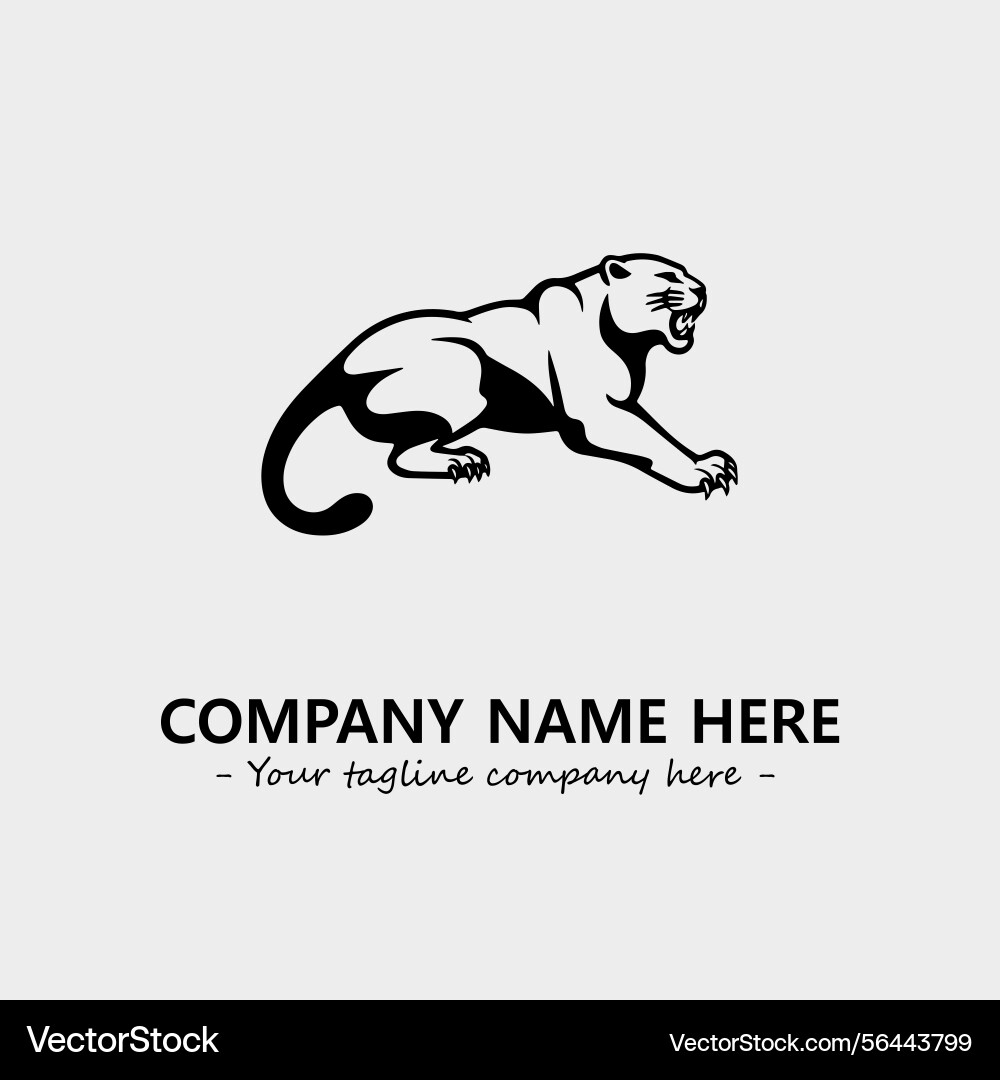 Panther black and white for logo company image Vector Image
