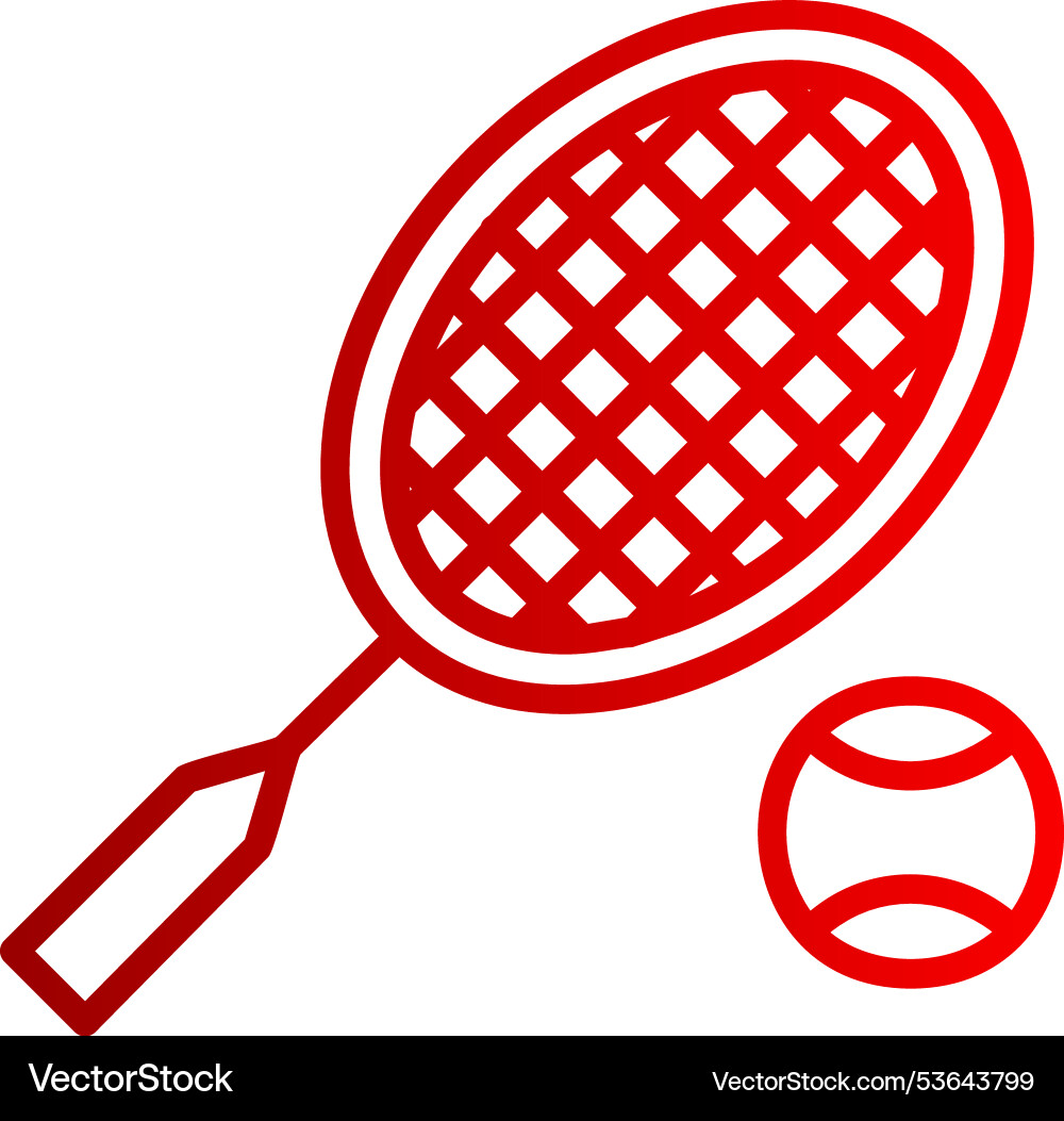 Racket line gradient icon Vector Image