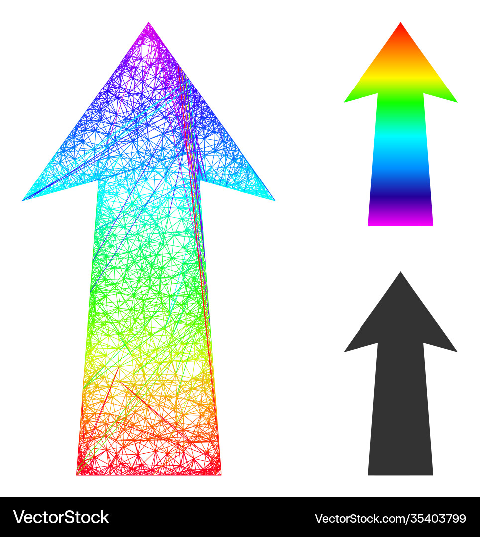 Rainbow network gradient arrow up icon Rainbow network gradient arrow up icon vector image
