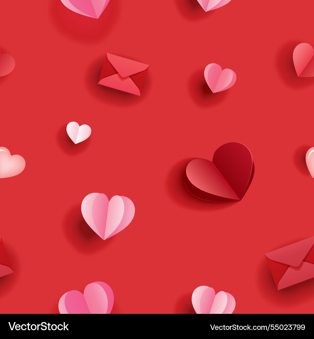 Red Hearts Seamless Pattern Royalty Free Vector Image
