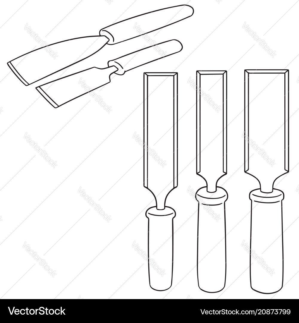 Set of chisel Set of chisel vector image
